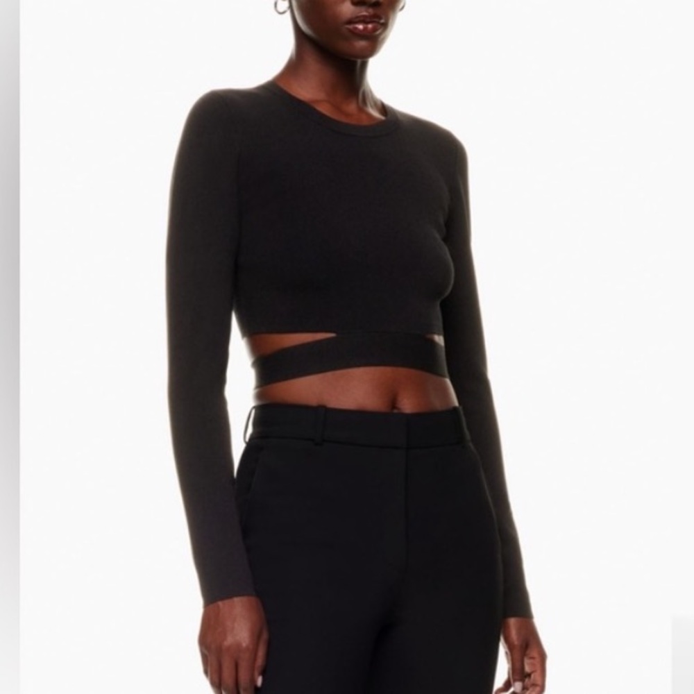 ARITZIA TEN BY BABATON RETROSPECT SWEATER BLACK